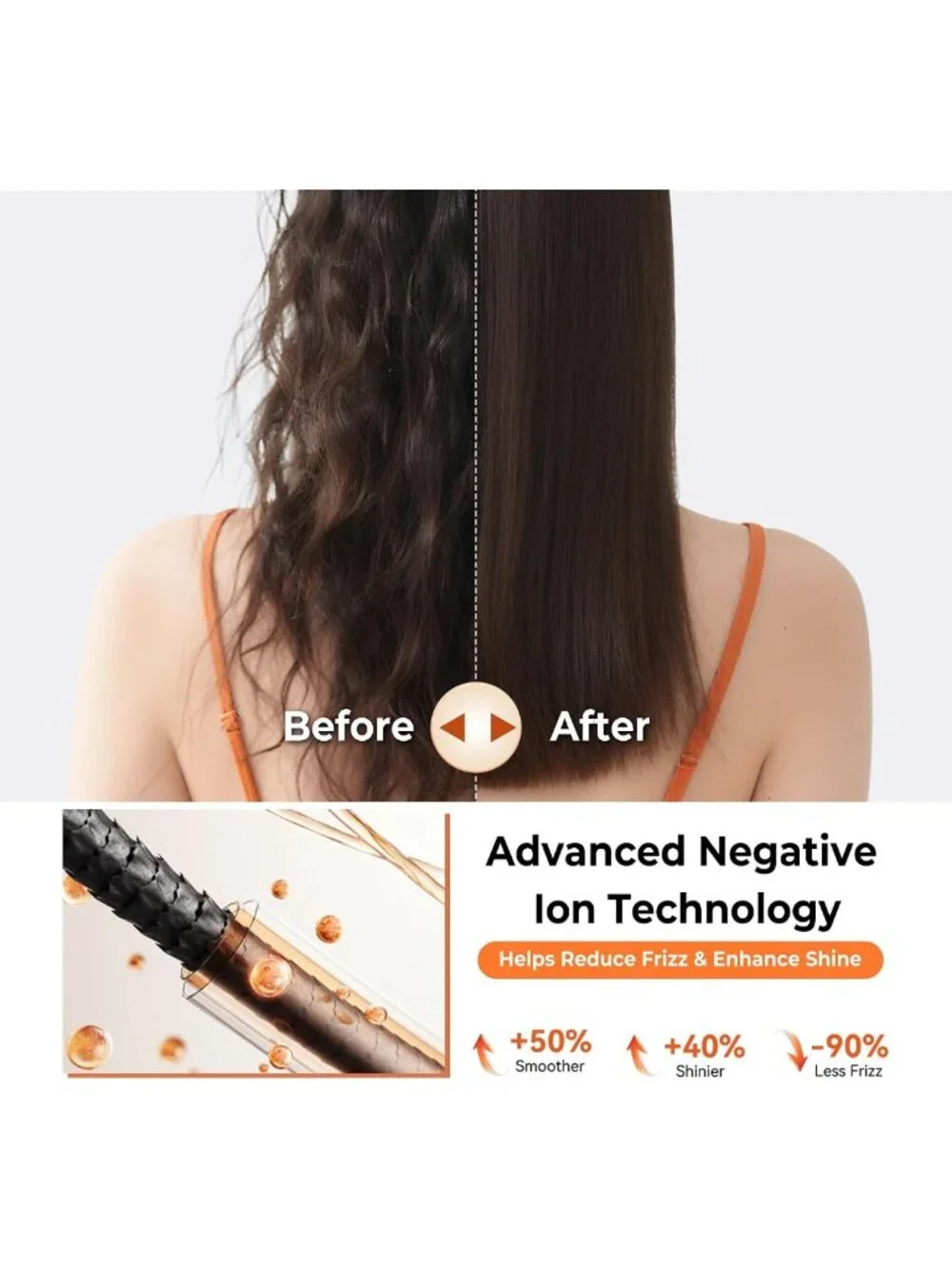 5-in-1 Hot Air Brush & Curler, Fast Drying, Adjustable Temp, Detachable Styling